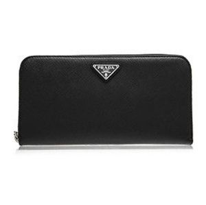 Brand New Saffiano Long Zip Around Wallet (Nero)